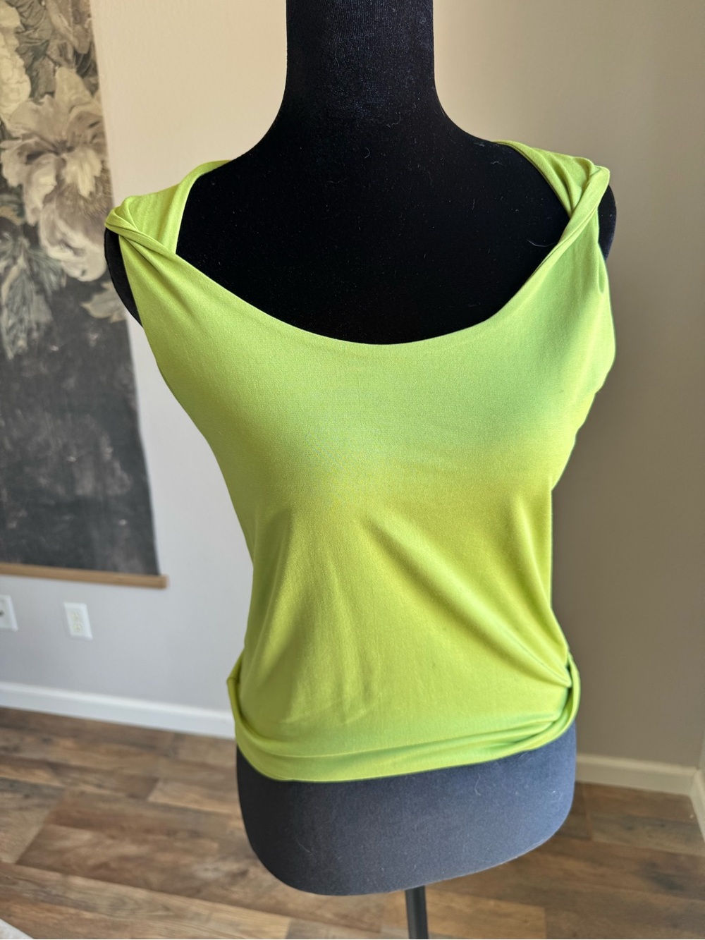 Carlisle Silk Neon Lime Green Sleeveless Tank